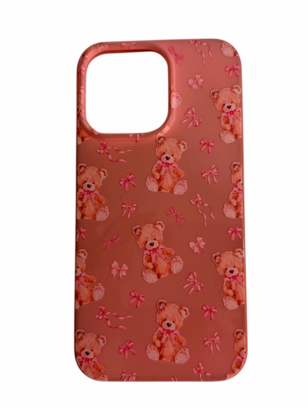 SHEIN Pink Teddy Bear Pattern Phone Case - iPhone 13 pro